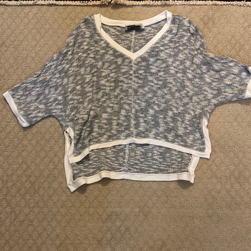 Anthropologie Saturday Sunday Gray/White Women's Top